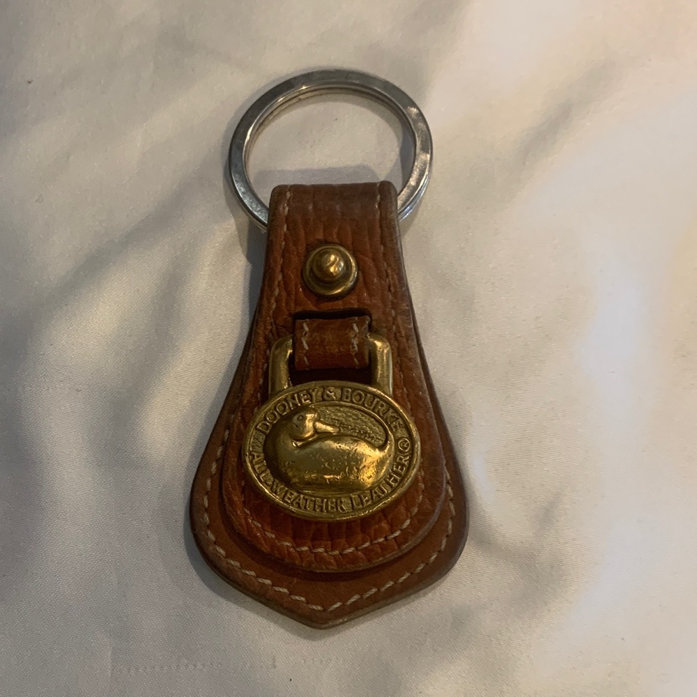 Dooney & Bourke Brown Leather Key Holder with Gold Accent - Picture 1 of 2